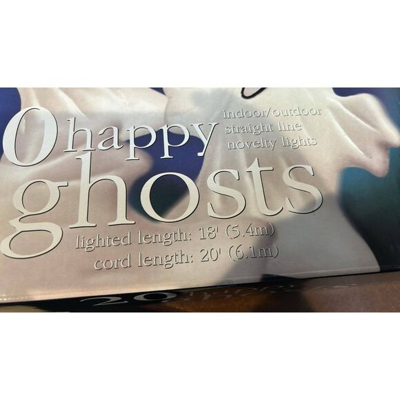 Vintage Super Bight Ghost 20 indoor Outdoor String Halloween String Lights 1998 - Picture 2 of 6
